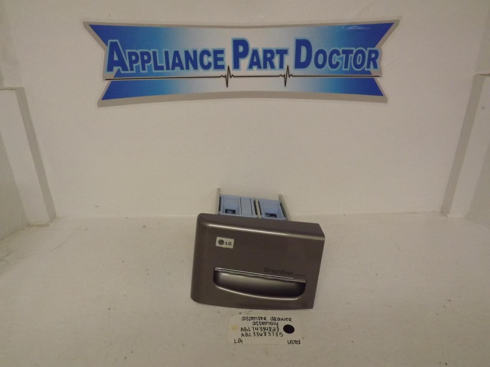 LG Washer AGL74334823 AGL33683735 Dispenser Drawer Assembly Used LG Washer AGL74334823 AGL33683735 Dispenser Drawer Assembly Used